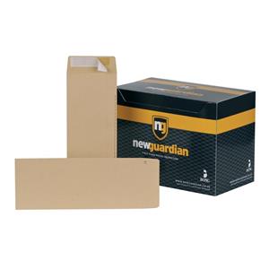 New Guardian (305 x 127mm) Heavyweight Pocket Peel and Seal Envelopes (130gsm) Manilla (Pack 250)